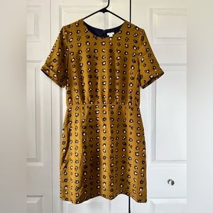 Fossil animal print safari olive elegant silk dress size M size 8